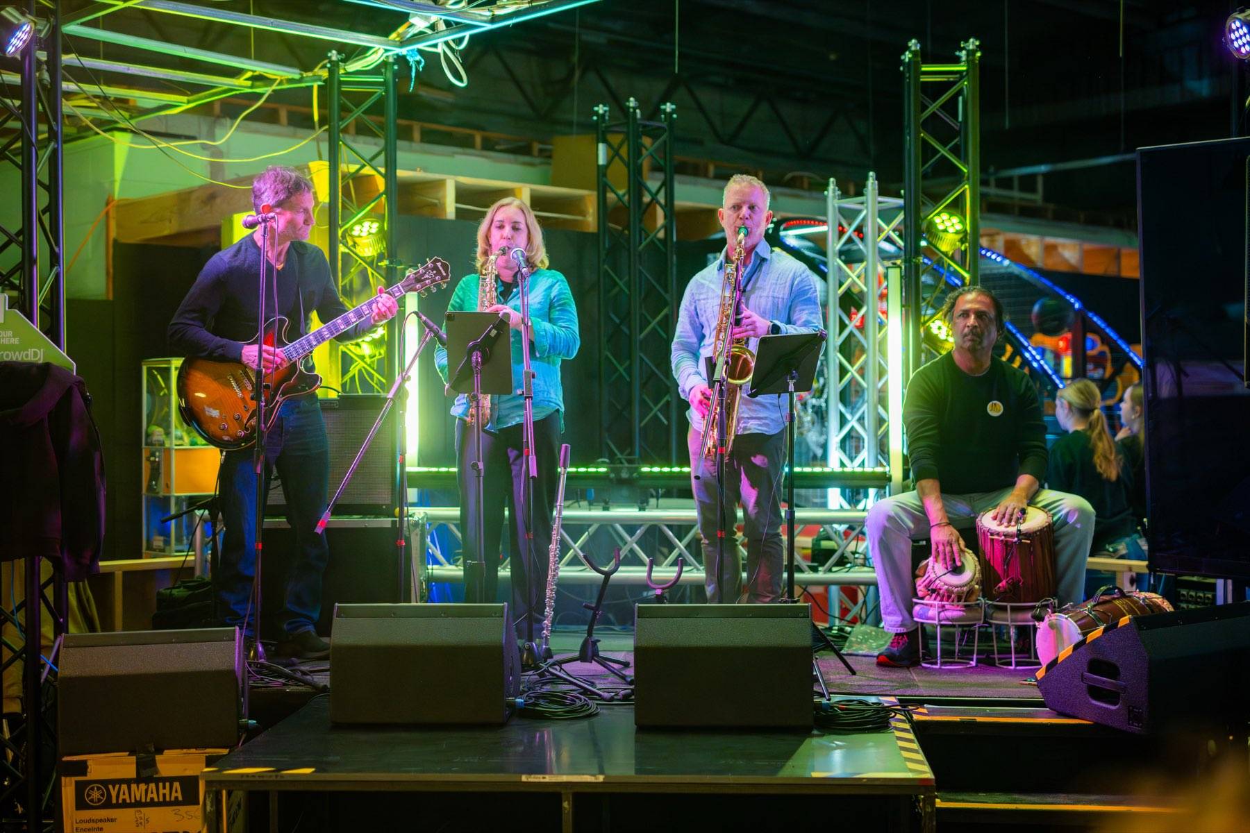 Jazz Eclectic performing on stage at the Devonport Jazz Festival, 2024